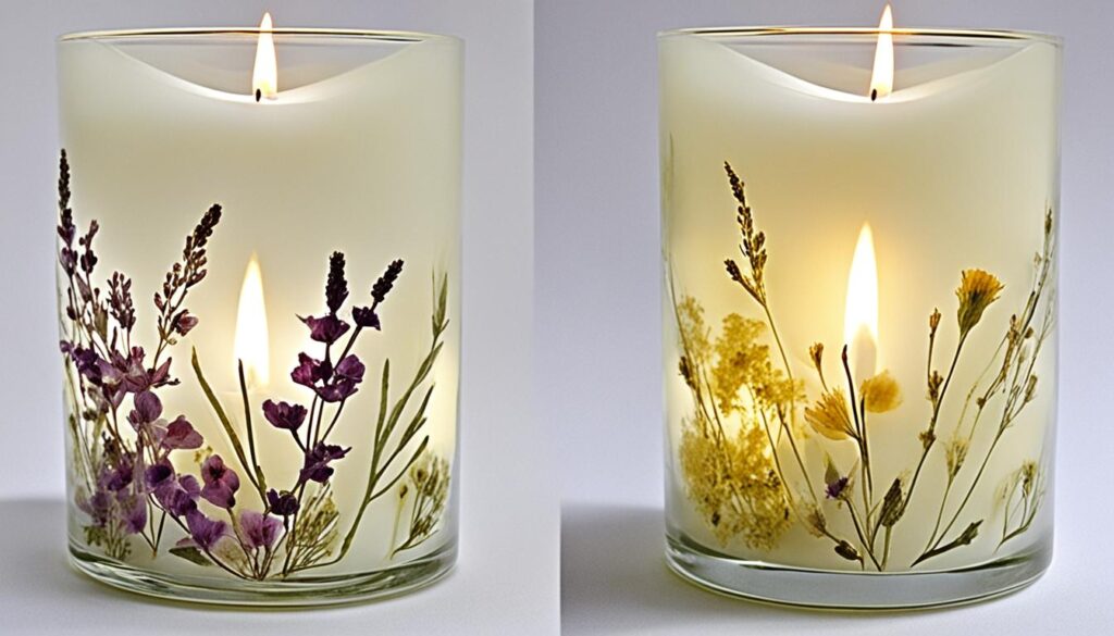 floral candle design